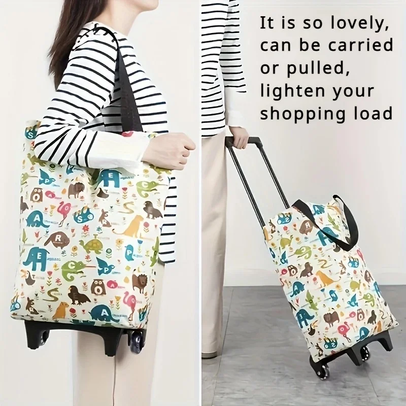 Foldable Oxford Cloth Shopping Cart Large-Capacity Handheld Premium Bag for Outdoor Commercial Grocery Delivery - view 5
