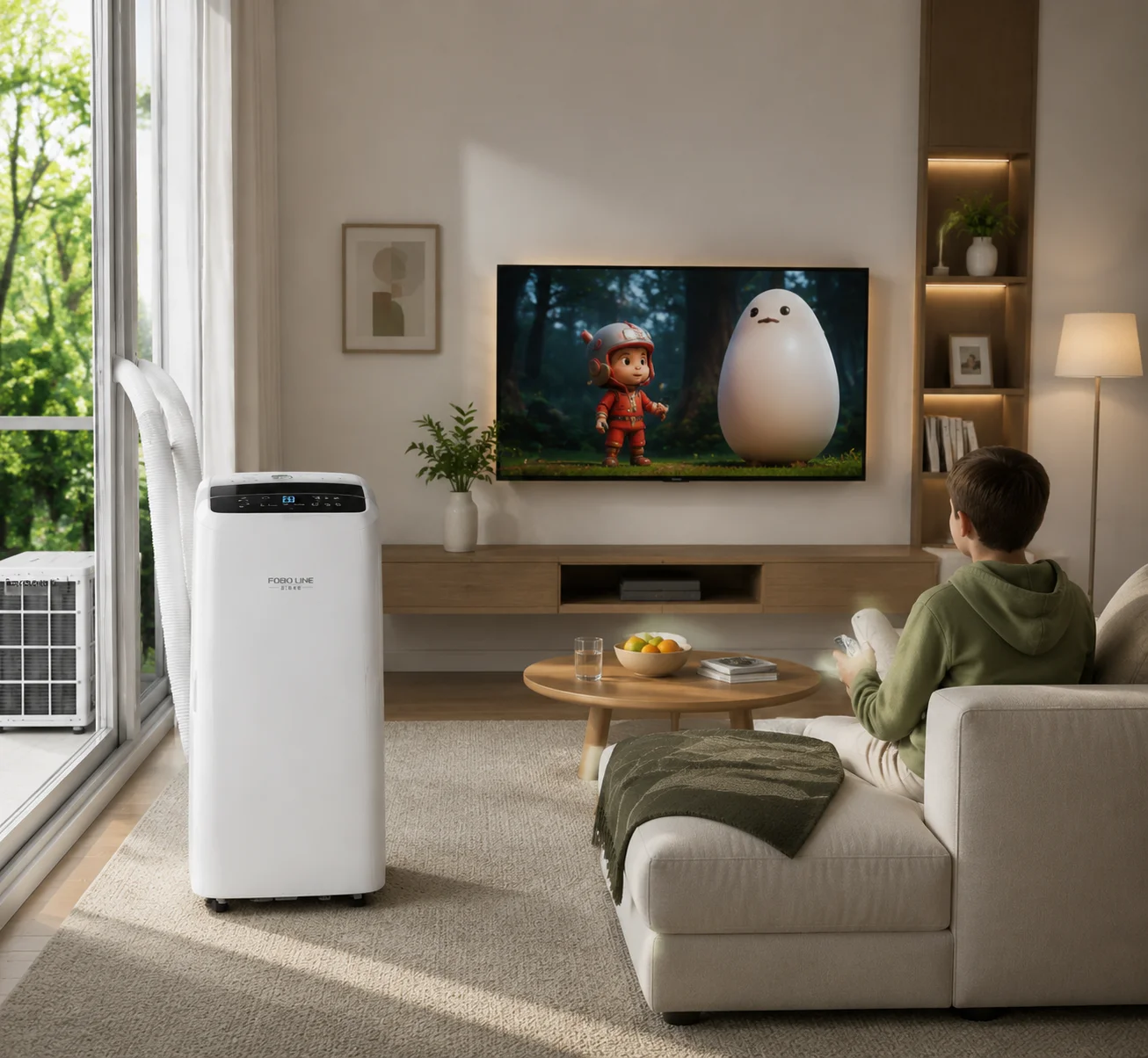 Portable Air Conditioner Split Type Inverter AC Cooling & Heating Energy Saving Mobile Unit for Bedroom Home Office