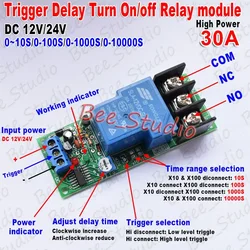 Time Delay Relay Module Circuit Timer Control Switch DC 12V 24V 30A Adjustable Conduction