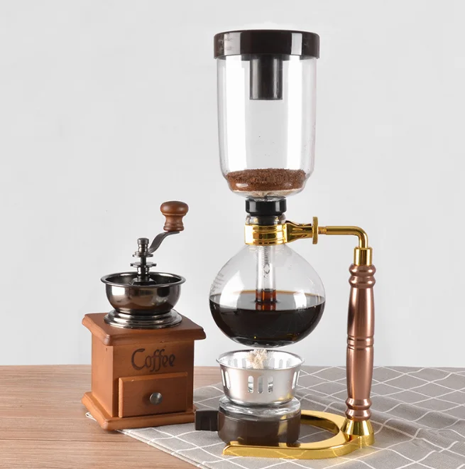 Eworld Japanese Style Siphon coffee maker Tea Siphon pot vacuum coffeemaker glass type coffee machine filter 3cups