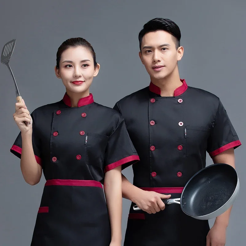 Großhandel Unisex Restaurant Uniform Bäckerei Food Service Kurzarm atmungsaktiv Zweireiher neue Koch Uniform Koch kleidung