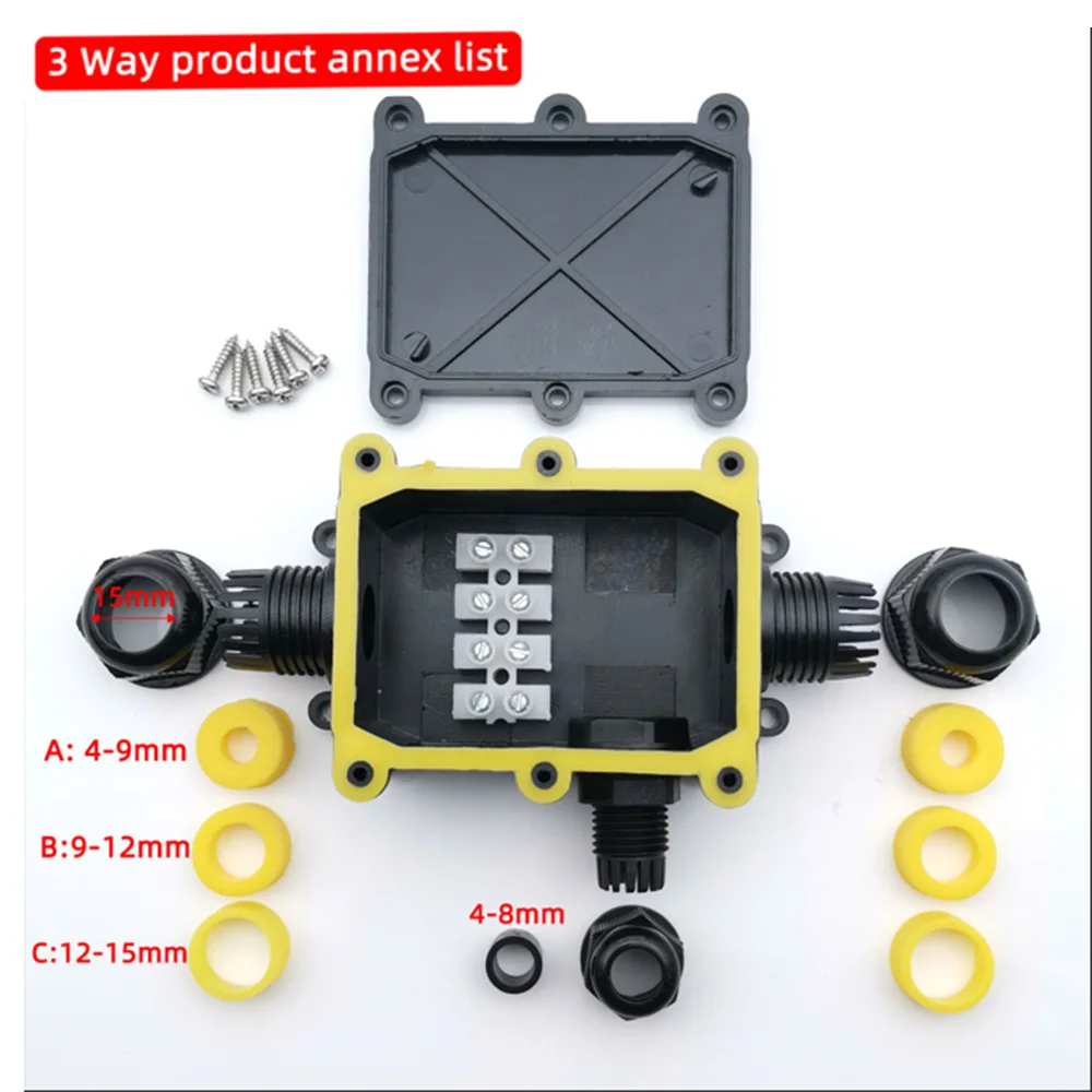 IP68 صندوق توصيل مقاوم للماء 2/3/4/5/6way 450V 24A موصل كابل مختوم، مثبط، كهربائي، خارجي، مقاوم للماء