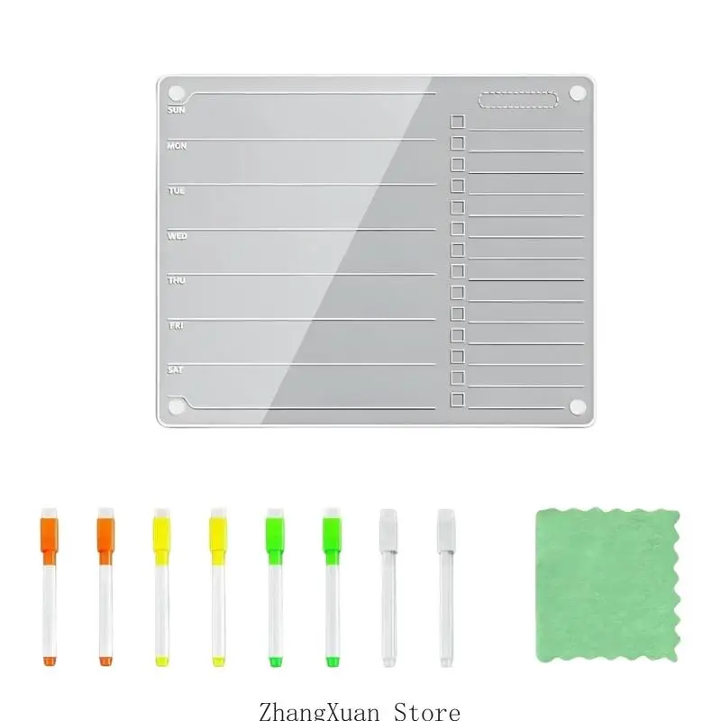 Familien-Kühlschrankplanertafel mit Markern für Einkaufslisten und tägliche Erinnerungen, 3 x – Detail 5