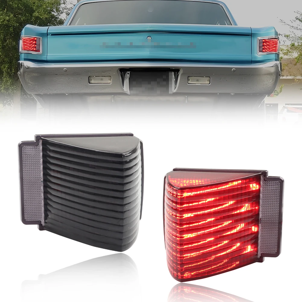 

2Pcs Rear Bumper Tail Light Brake Light Turn Signal Light DRL Light W/Red LED For 1967 Chevrolet Chevelle /Chevrolet Malibu