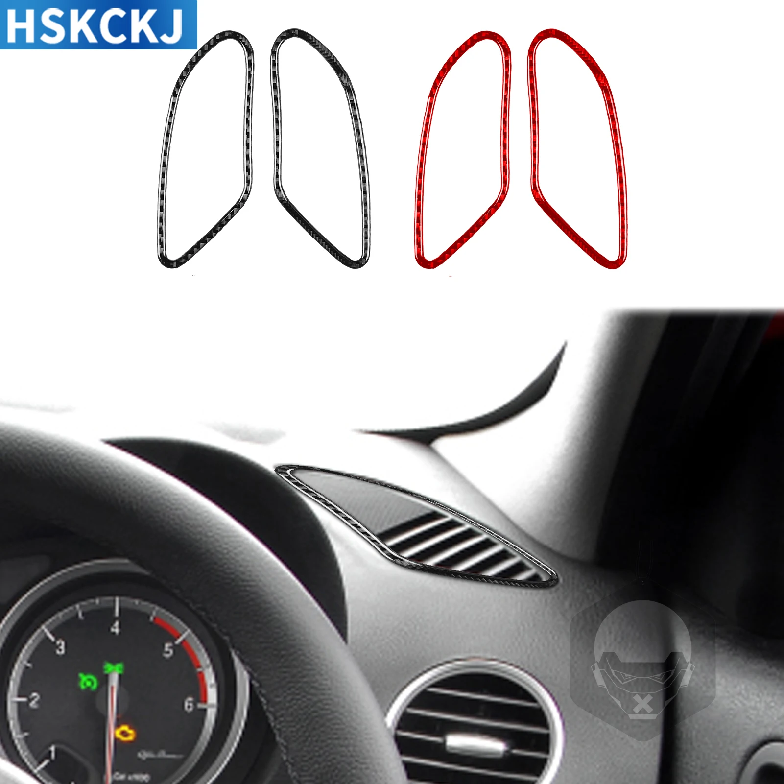 

For Alfa Romeo 159 2005—2024 Car Accessories Real Carbon Fiber Sides Dashboard Air Vent Outlet Cover Trim Decorative Sticker