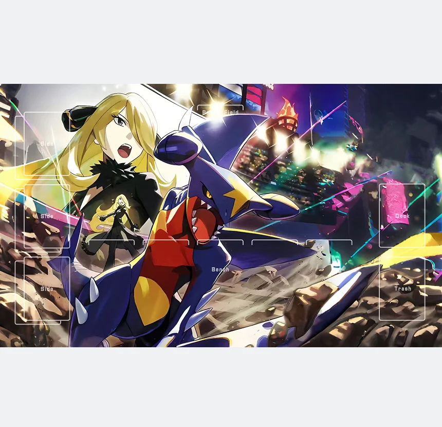 6 أنماط لتقوم بها بنفسك 600*350*2 مللي متر البوكيمون تلعب حصيرة-سينثيا جارشومب معركة بطاقة حصيرة PTCG المطاط معركة حصيرة هدية #5