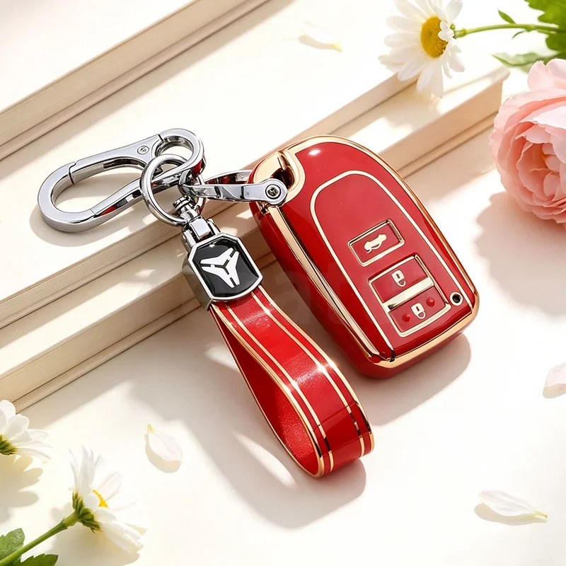 3 Buttons Soft TPU Car Key Fob Cover Anti-Scratch Key Case for Toyota Prado Yaris Vios Previa Yaris L Hiace Camry Corolla Verso