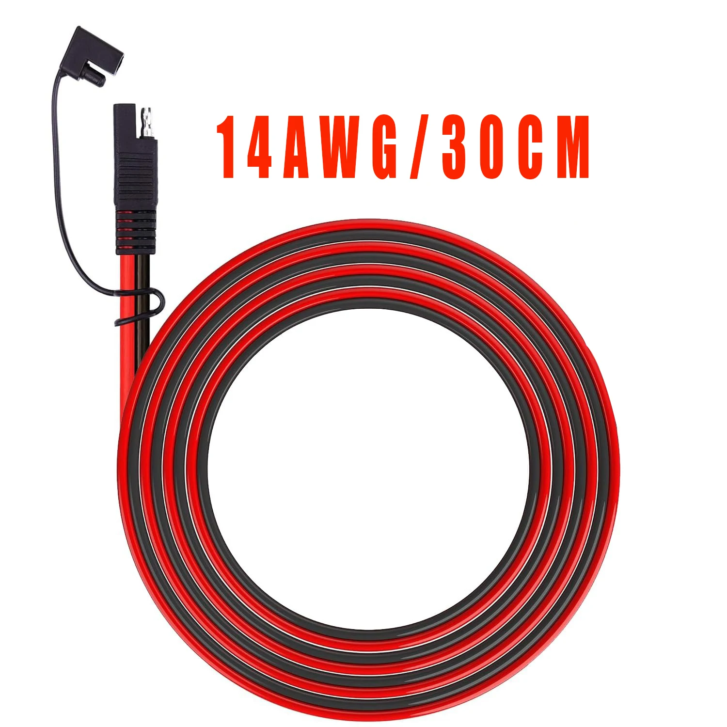 DIY SAE 12V 14AWG 30CM Power Automotive Extension Cable Male Female Plug Wire Connector Cable With waterproof cap