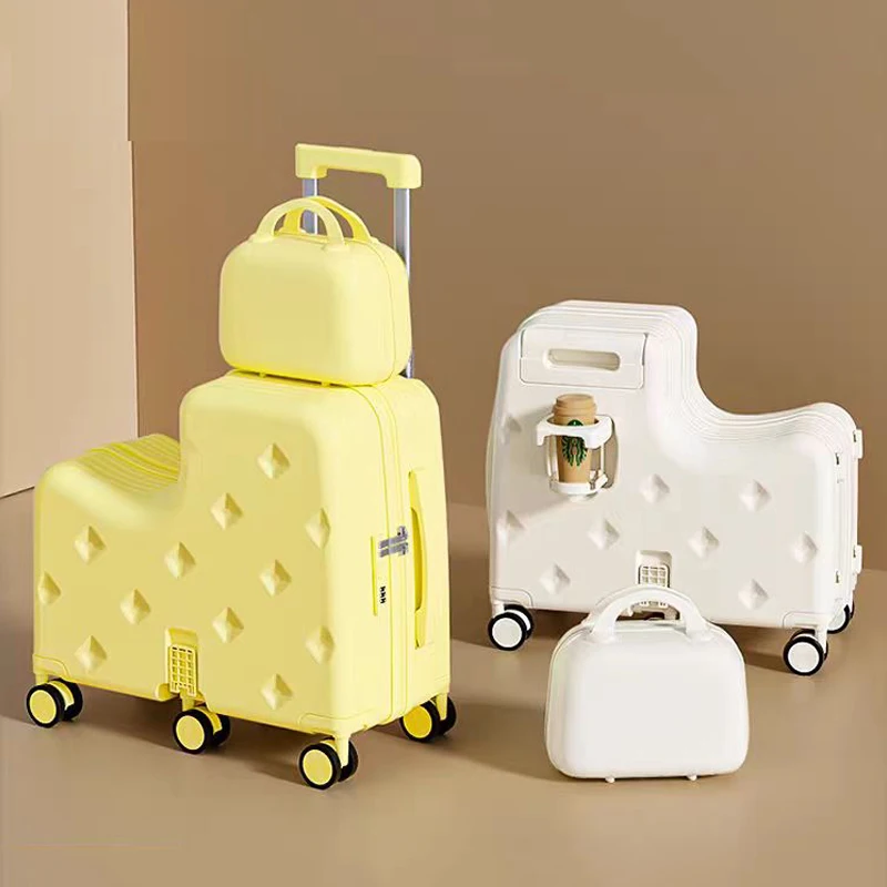 Милый набор чемоданов для детского багажа, прочный чемодан на колесиках для ПК, дорожный чемодан для багажа 18/20 дюймов с шестью колесами
