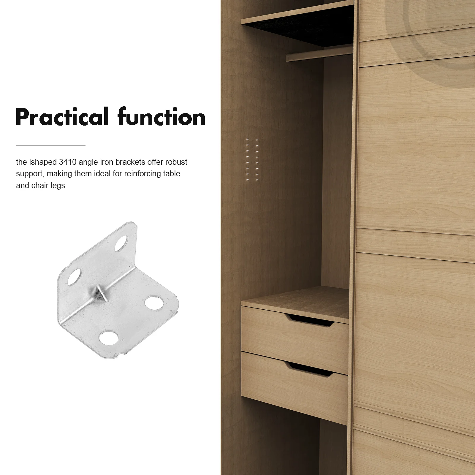 100 قطعة L-شكل بين قوسين 34X10 مللي متر دعامات زاوية معدنية لطاولة أثاث خشبي الساق دعم الأجهزة السحابات زاوية الحديد #4