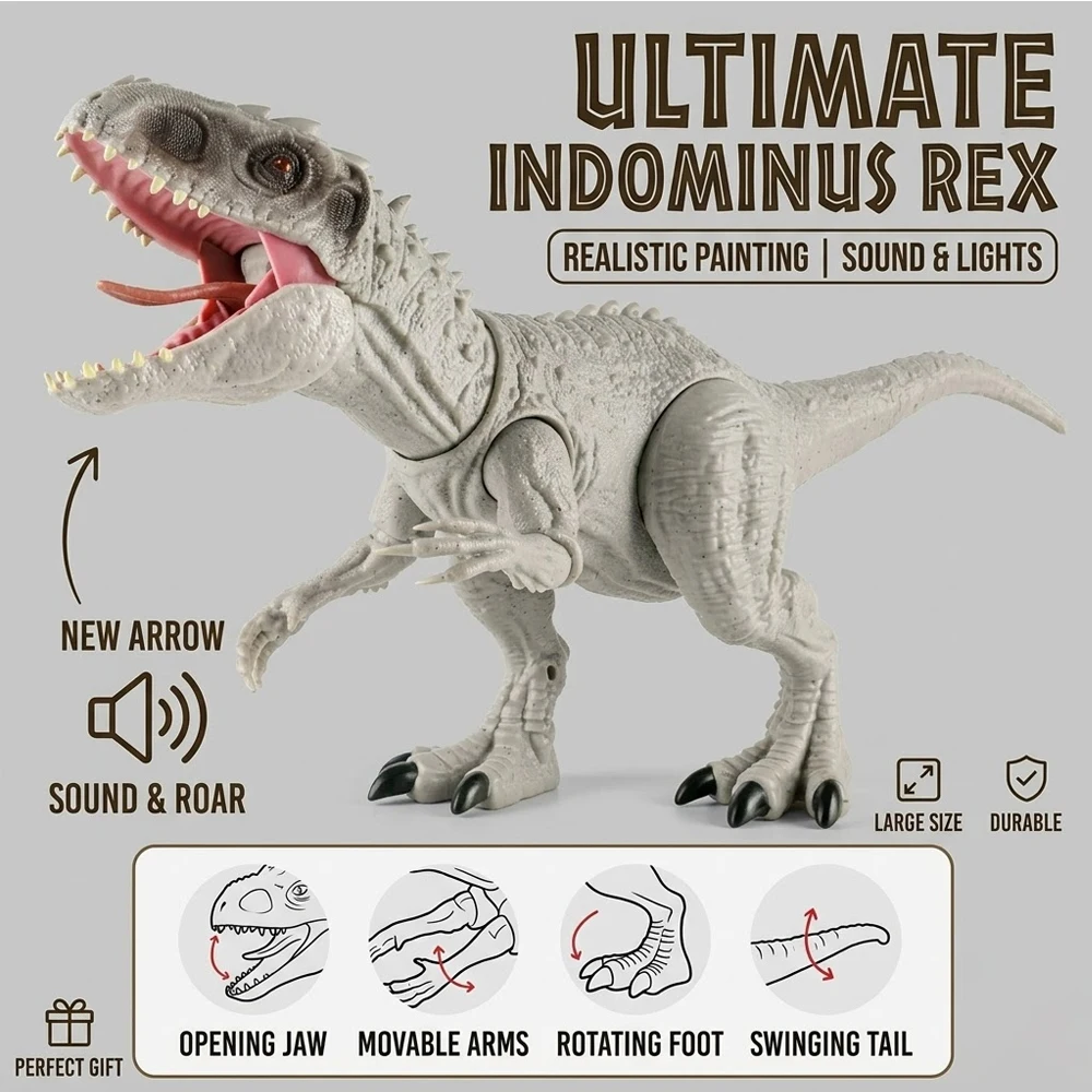 

Tyrannosaurus Rex Dinosaur Model With Light Sound Parts Realistic Simulation,Jurassic Moving Parts Electric Dinosaur Toy