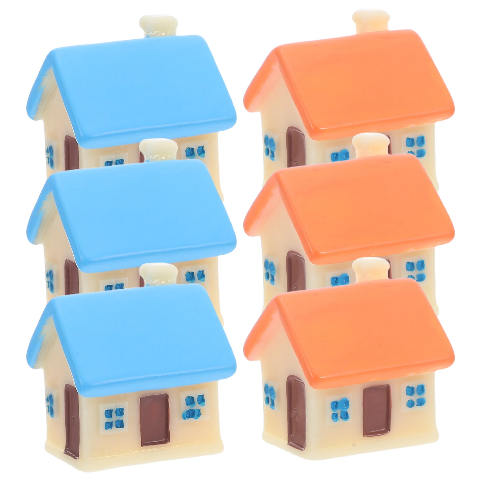 Collection d'ornements de maison miniatures, Figurines en résine résistantes aux intempéries pour Pot de plantes de jardin, Micro décorations de paysage DIY, 6 pièces