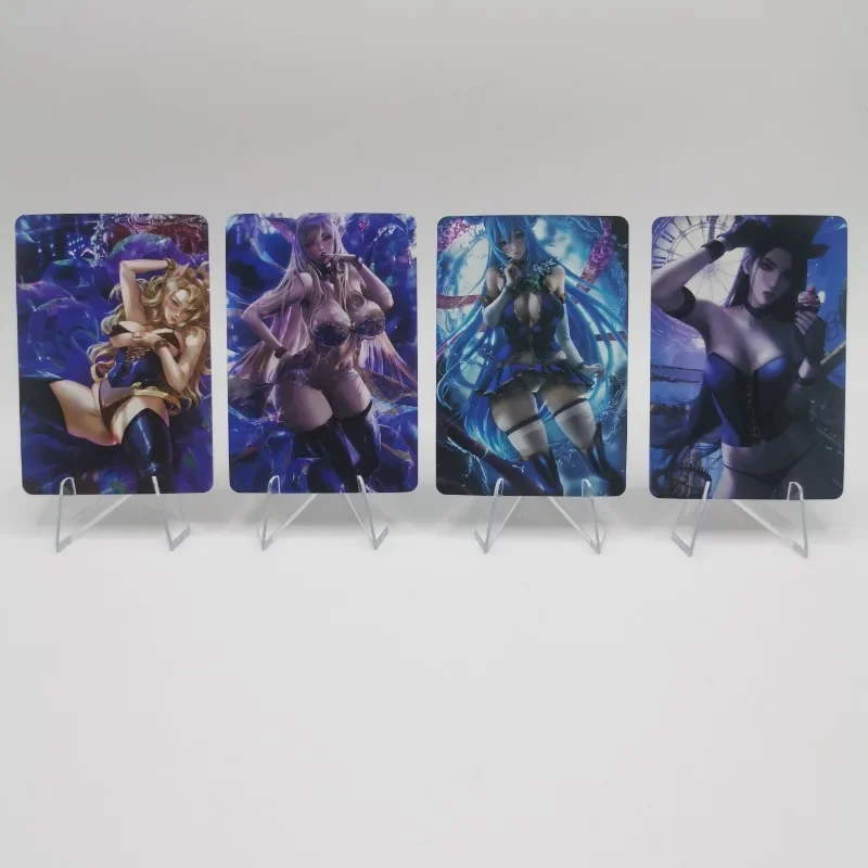 18PCS/Set Sexy Anime Girl Card Tifa D.Va Ahri Lisa Jean Anne Takamaki Emilia Ada Wong Atago Game Collection Cards Gift