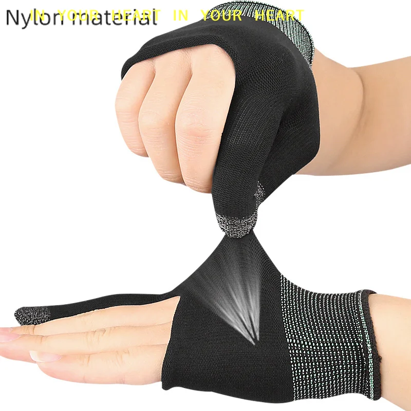 【X】Sweatproof Two Finger Touch Screen Gaming Gloves 1 Pair Non Slip Nylon Cell Phone Game Controller Seamless Thumb Gloves