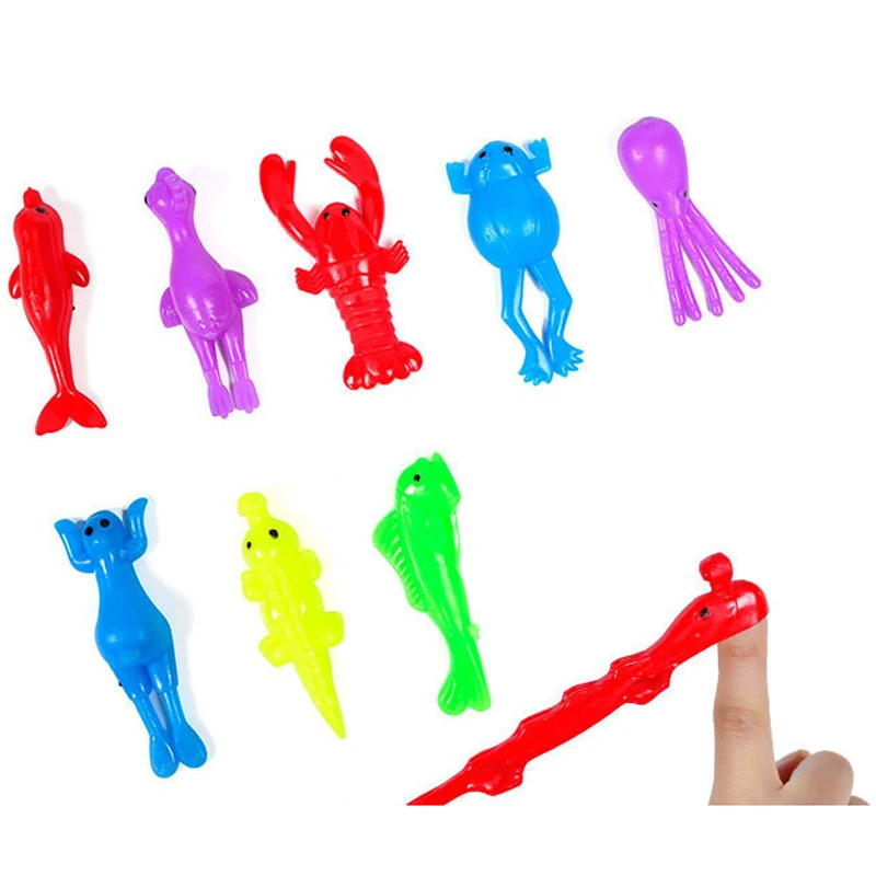 

5-20Pcs Fun Soft Plastic Finger Catapult animal Game Kids Birthday Party Gift Piñata Filler Back to School Gift Prize Pack Toys