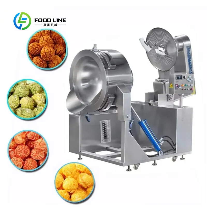 Customized Big Capacity Commercial Pop Corn Manufacturing Machine Industrial Automatic Caramel Popcorn Making Machine
