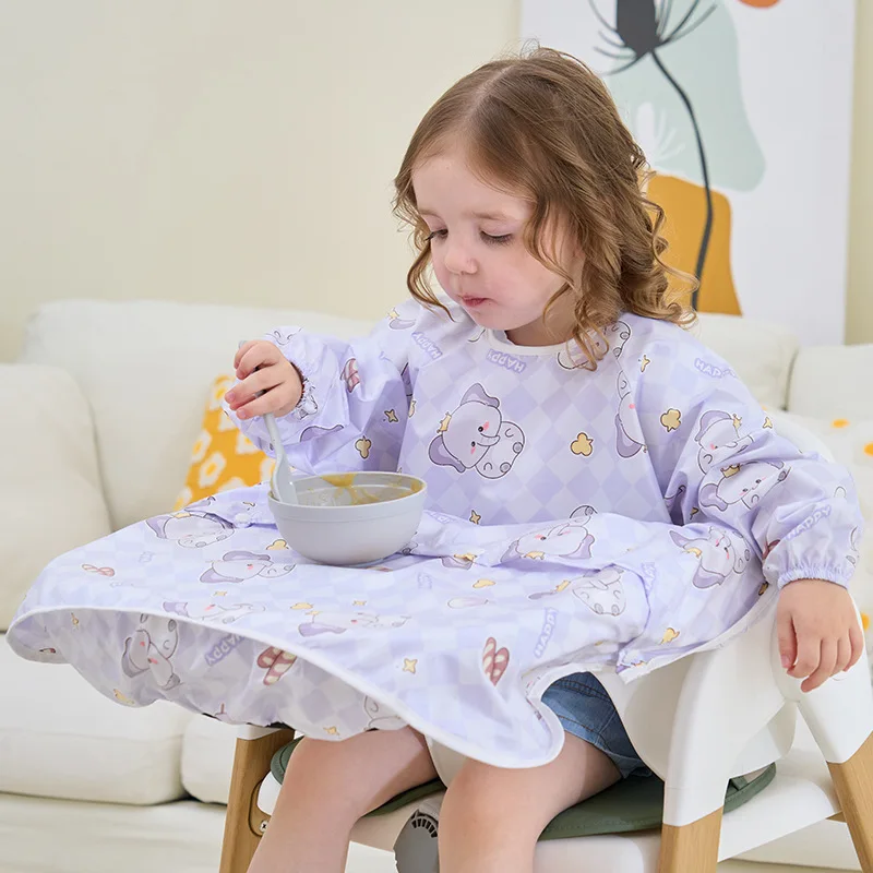 New Integrated Dining Chair Cover Baby Eating Bib Baby Waterproof and Dirt Proof Complementary Food Bowl