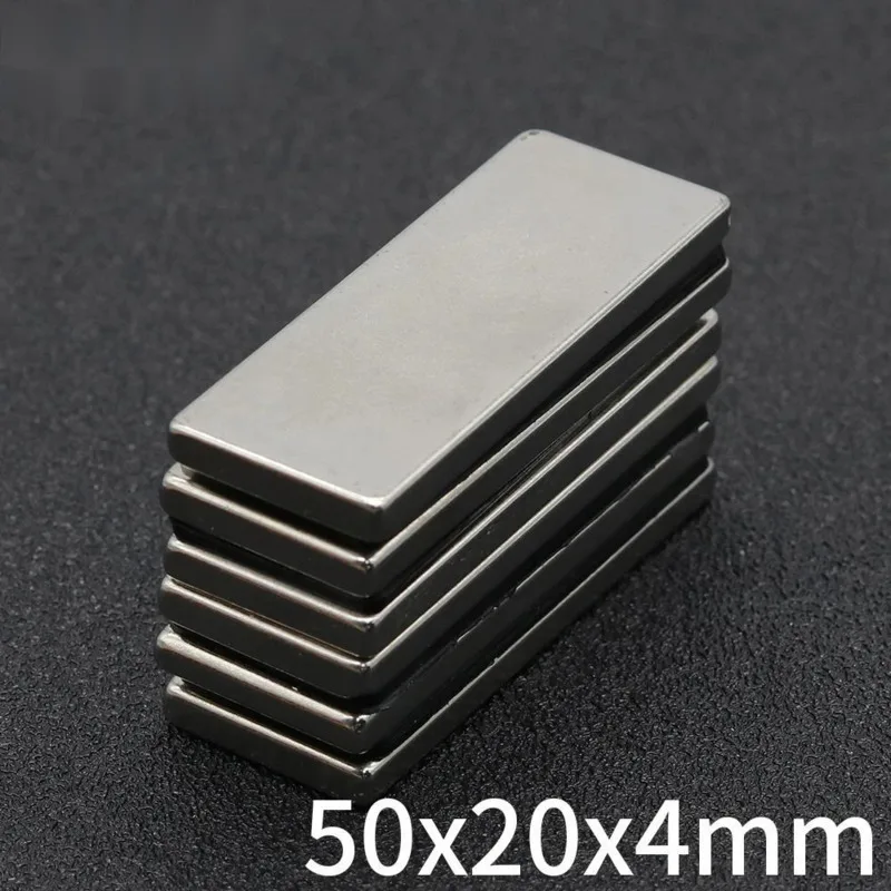 1/2/5/10/20Pcs Block Magnet 50x20x4 Neodymium Magnet N35 50mm x 20mm x 4mm Permanent NdFeB Super Strong Powerful Magnets