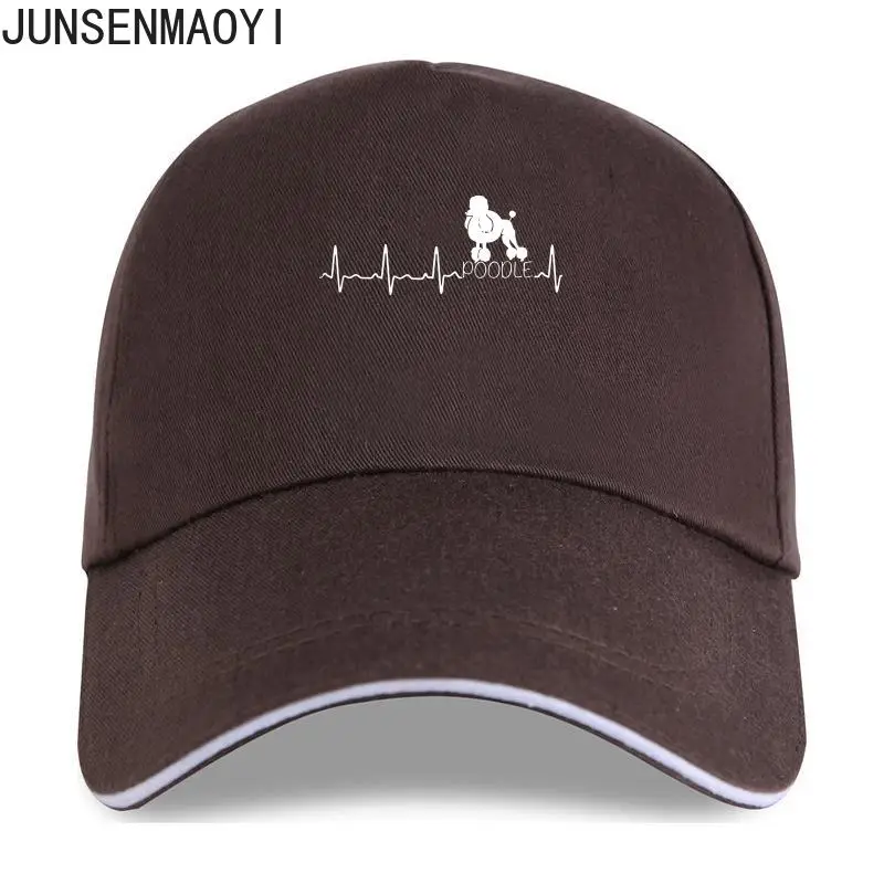 2023 New Heartbeat Poodle Men's Funny for Dog Lover Funny Pure Cotton Unisex Baseball cap Sun-Hats