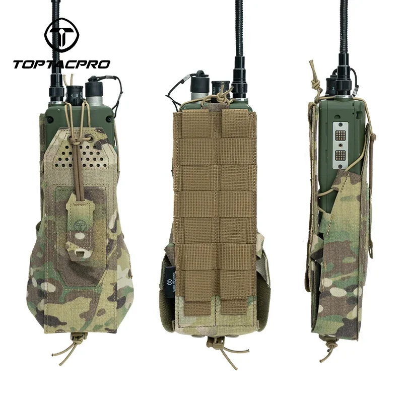 TOPTACPRO Tactical Radio Pouch For Walkie Talkie MOLLE MBITR PRC148 152 Radio Holster Tool Pouch 8533