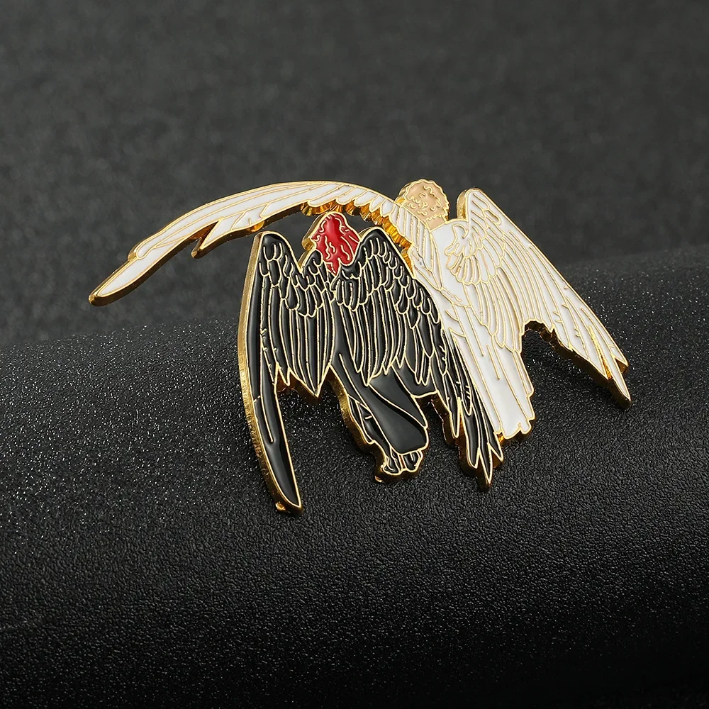 Angel and Demon Brooch Greek Mythology Metal Badge Small Accessories Wholesale Hat Pins for Backpacks Backpack Pin Lapel Badges