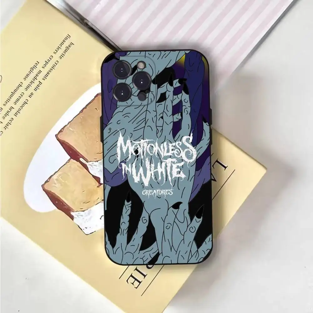 M-Motionless In Whites Phone Case For iPhone 17,16,15,14,13,12,Pro,Max,Plus,E,SE4,Air,Mini Black Soft Cover