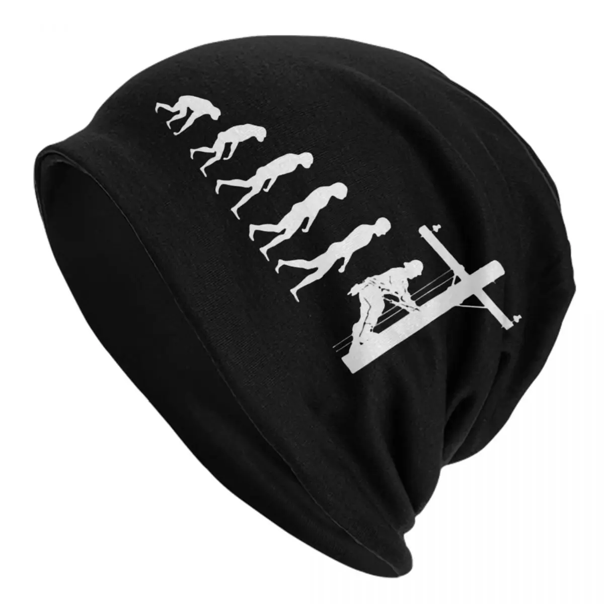 Custom Lineman Evolution Skullies Beanies Caps Winter Knitting Hat Adult Unisex Electrician Electrical Engineer Gift Bonnet Hats