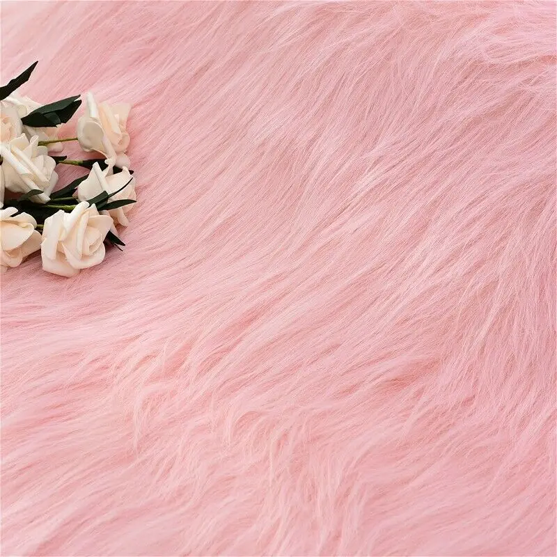 Tela de piel sintética larga y esponjosa, tela de felpa Artificial para exhibición de juguetes, fondo de utilería de fotografía, manualidades de costura de tela para muñecas Diy