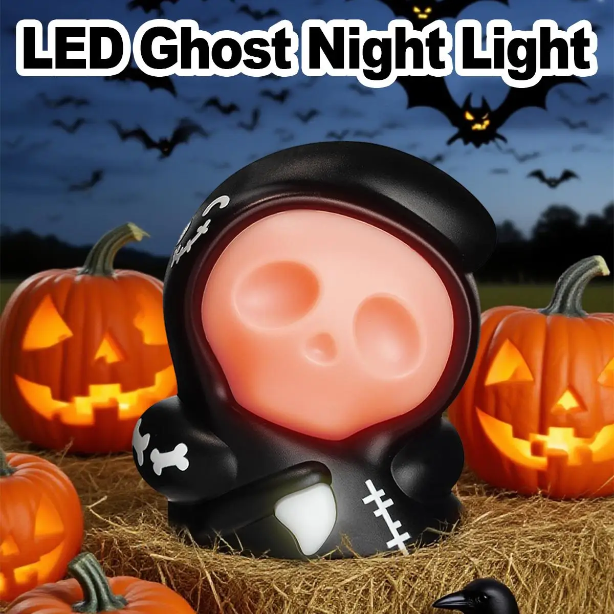 

Creative Led Night Light Halloween Ghost Lamp Decorative Lights Rechargeable Kids Toys Ornaments Diy Nights Festival Grim Reaper