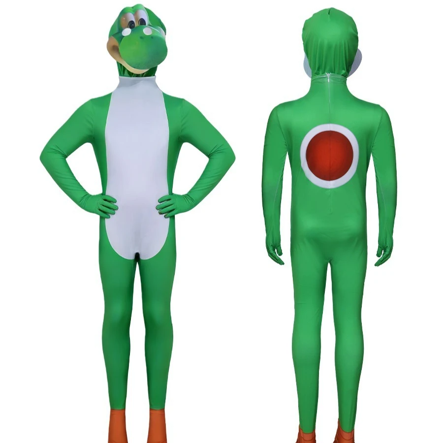 Dinosaur Yoshi Cosplay Bowser Costume Kids Adult Kamek Piranha Plant Donkey Kong Jumpsuit Game Roleplay Outfit Halloween Suit view 6