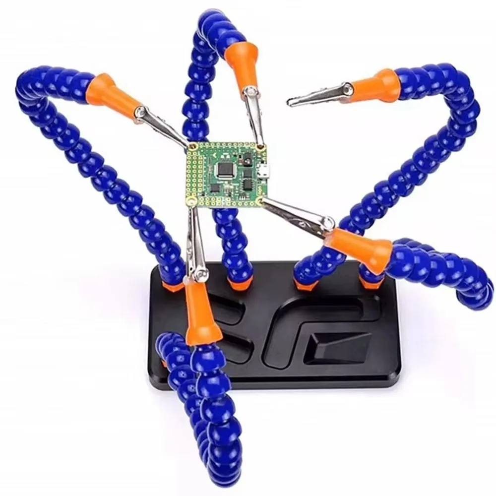 Aluminum Alloy Base Soldering Station 5pcs Helping Hands Flexible Hose For PCB Board Soldering Assembly WeldingTools