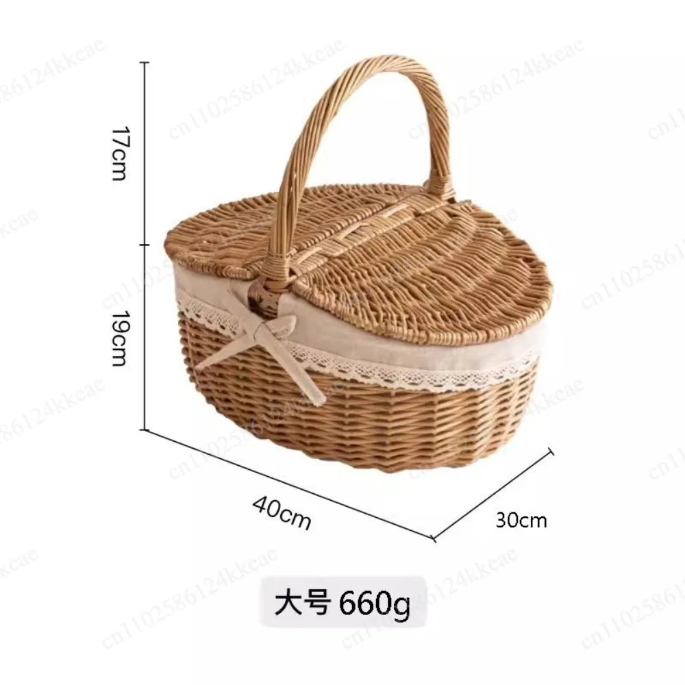 Willow picnic rattan spring outing shopping  vegetable fruit basket bamboo holiday vegetable basket gift
