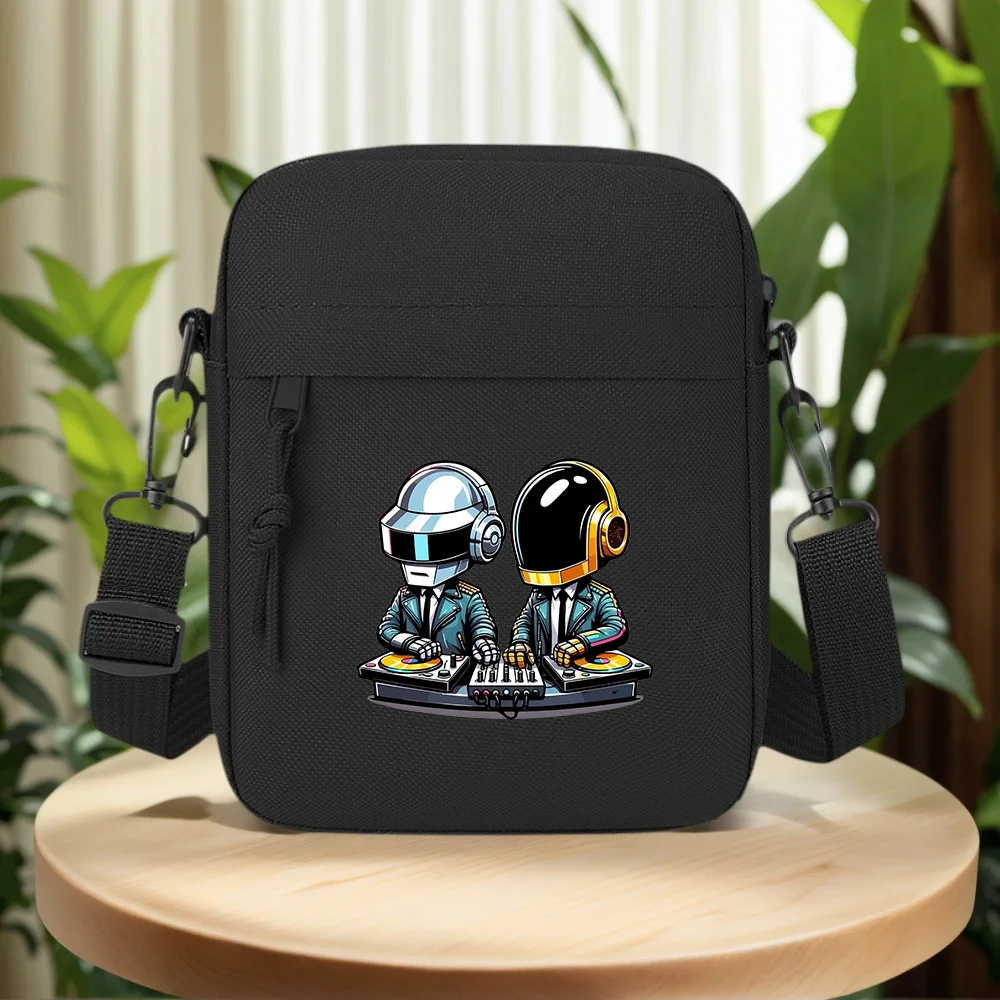 Daft Punk DJ Robots music helmets Men Crossbody Bag Single Shoulder Women Cartoon Anime Film Printing Design Unisex