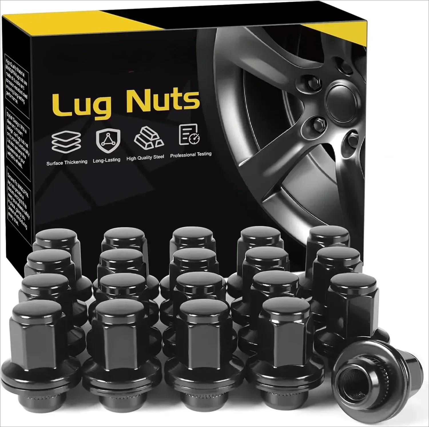 

20pcs M14X1.5 Black Lug Nuts - 1.80" (45mm) Height 7/8" Hex Replacement for Toyota Sequoia Landcruiser Tundra Lexus LX