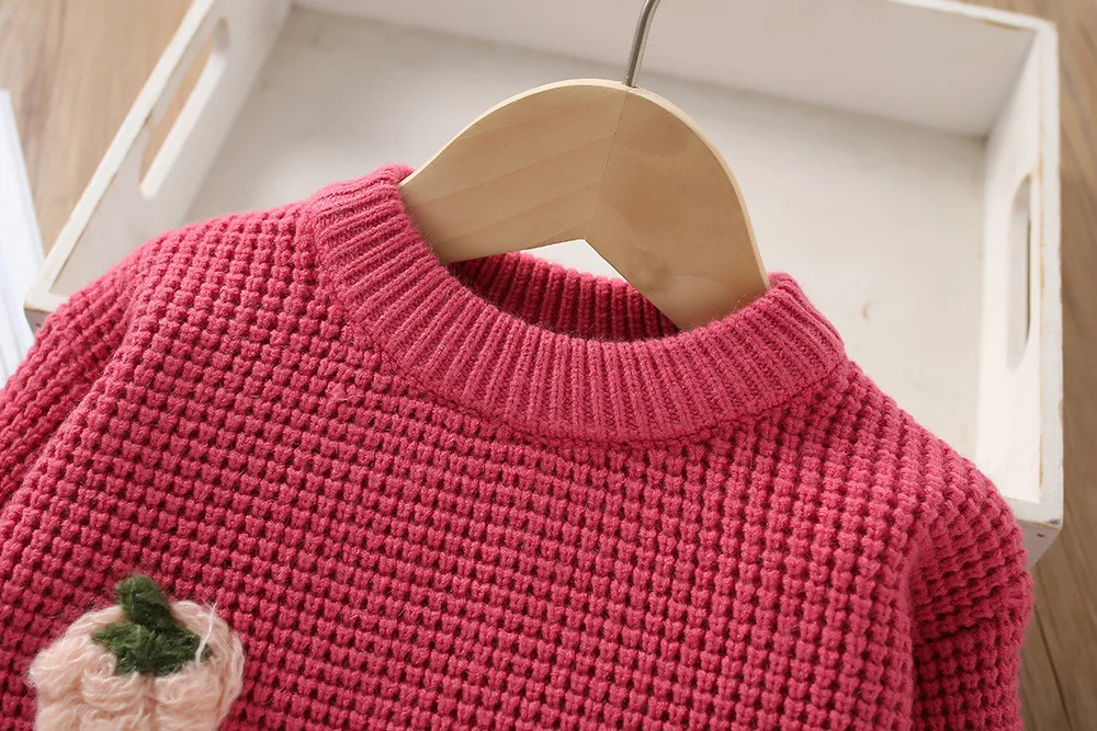 Herbst und Winter neue Mädchen Pullover Set koreanische kurze gestrickte kleine Duft zweiteilige Set Mädchen Baby Vintage Checker Strick-Set – Detail 20