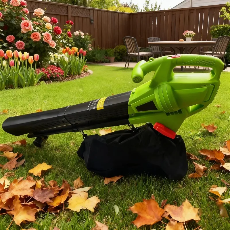 High Power Electric Leaf Blower Vacuum 3 in 1 Handheld Garden Blower with Leaf Bag for Yard Leaf Snow Debris Cleaning
