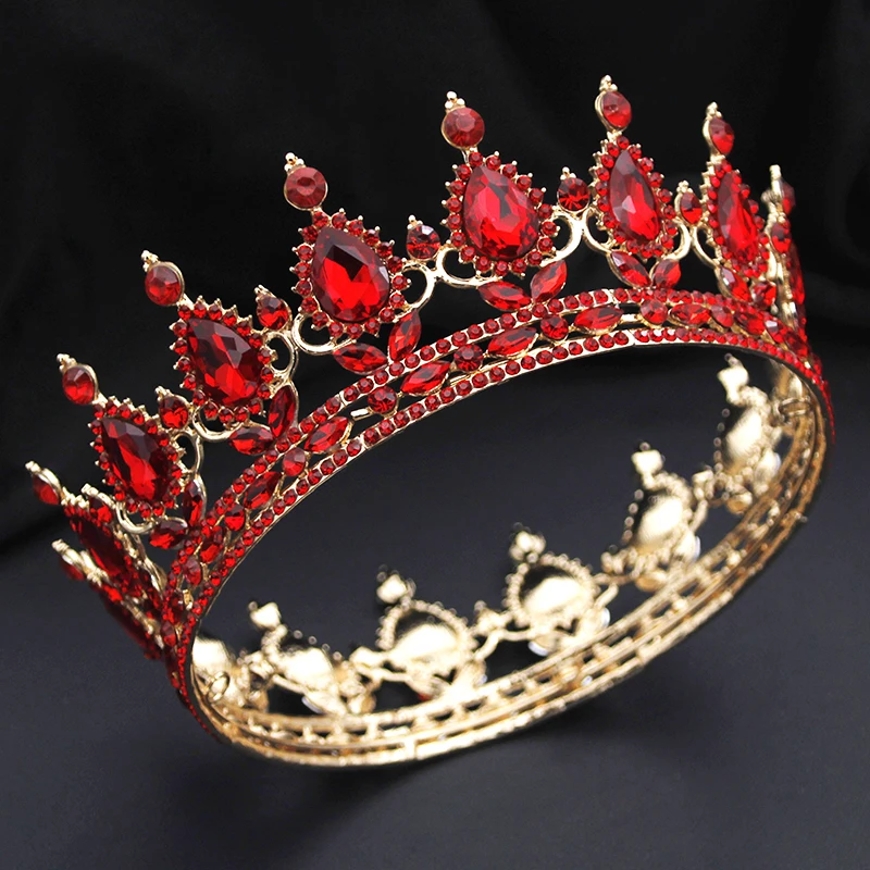 Diademi e corone rotondi in cristallo barocco per gioielli con corona da sposa regina diadema da sposa per accessori da ballo di compleanno da donna