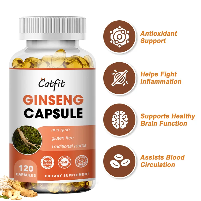 Catfit Complex South Korea Red Panax Ginseng &Ginkgo Biloba Energy Strength Focus Memory and Mental Performance Improve health