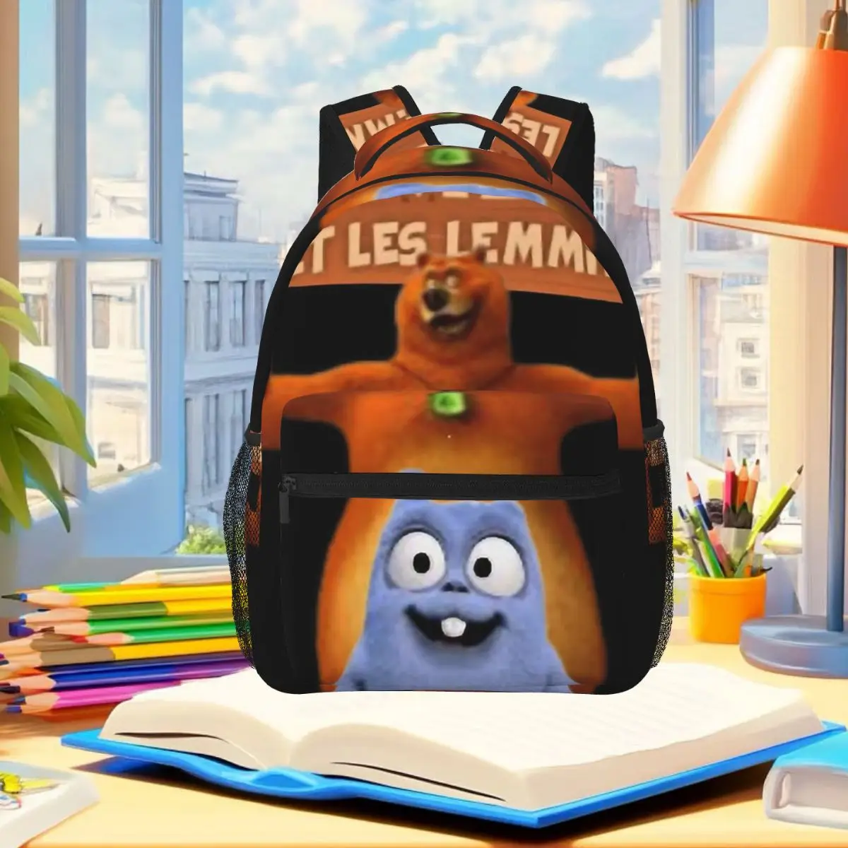 Grizzy And The Lemmings Cartoon Anime Backpack Student Boys Girls BookBag Children School Bag Laptop Shoulder Bags for Men Women