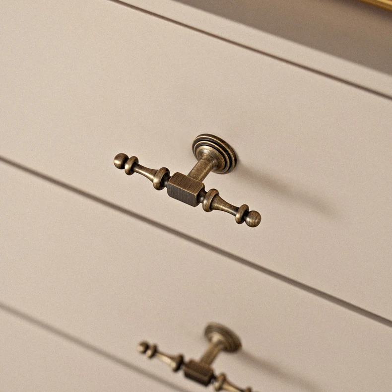 Antique brushed brass cabinet handle 14