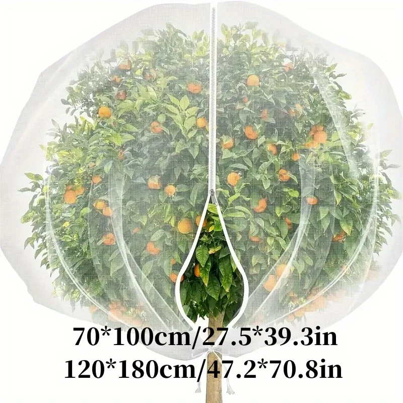 Duty PE Fruit Tree Net Bags with Zipper &Drawstring |   Bird/Deer/Insect Proof Protective Mesh Cover for Apple Trees, Berry Bush