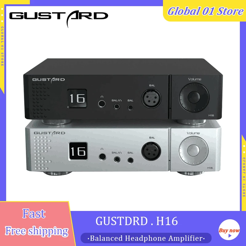 

GUSTARD H16 Headphone Amplifier Hi-Res Balanced Pre Amplifier OLED Display High Power AMP XLR RCA Output