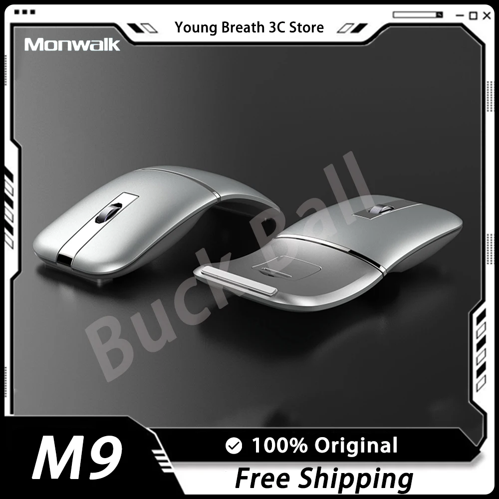 

Monwalk M9 Wireless Mouse Dual Mode Silent Lightweight Foldable Battery Gaming Mouse Ergonomics Office Pc Gamer Win Mac Gifts