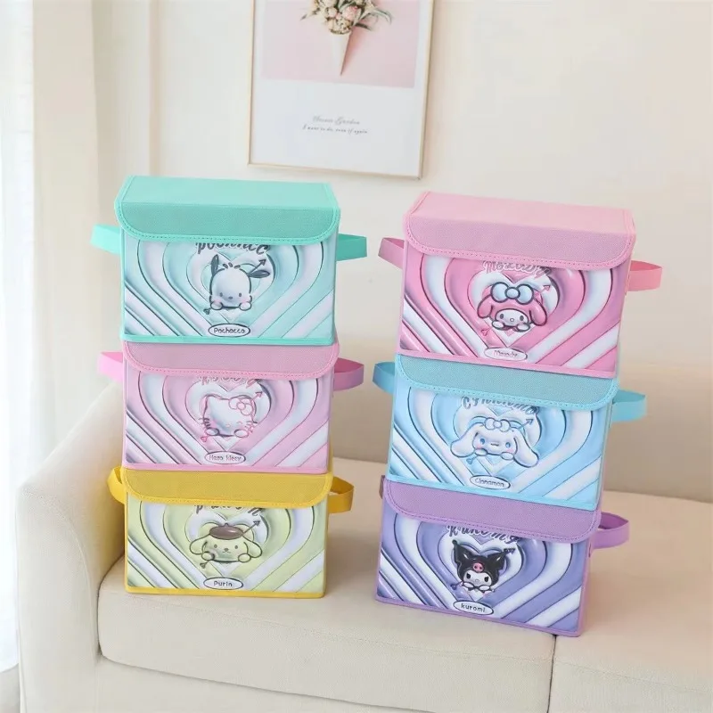 

Sanrio Anime Innovative Kawaii Cinnamon Roll Large Capacity Bedroom Clothes Storage Box Cute Cartoon Kuromi Folding Box Gift Toy