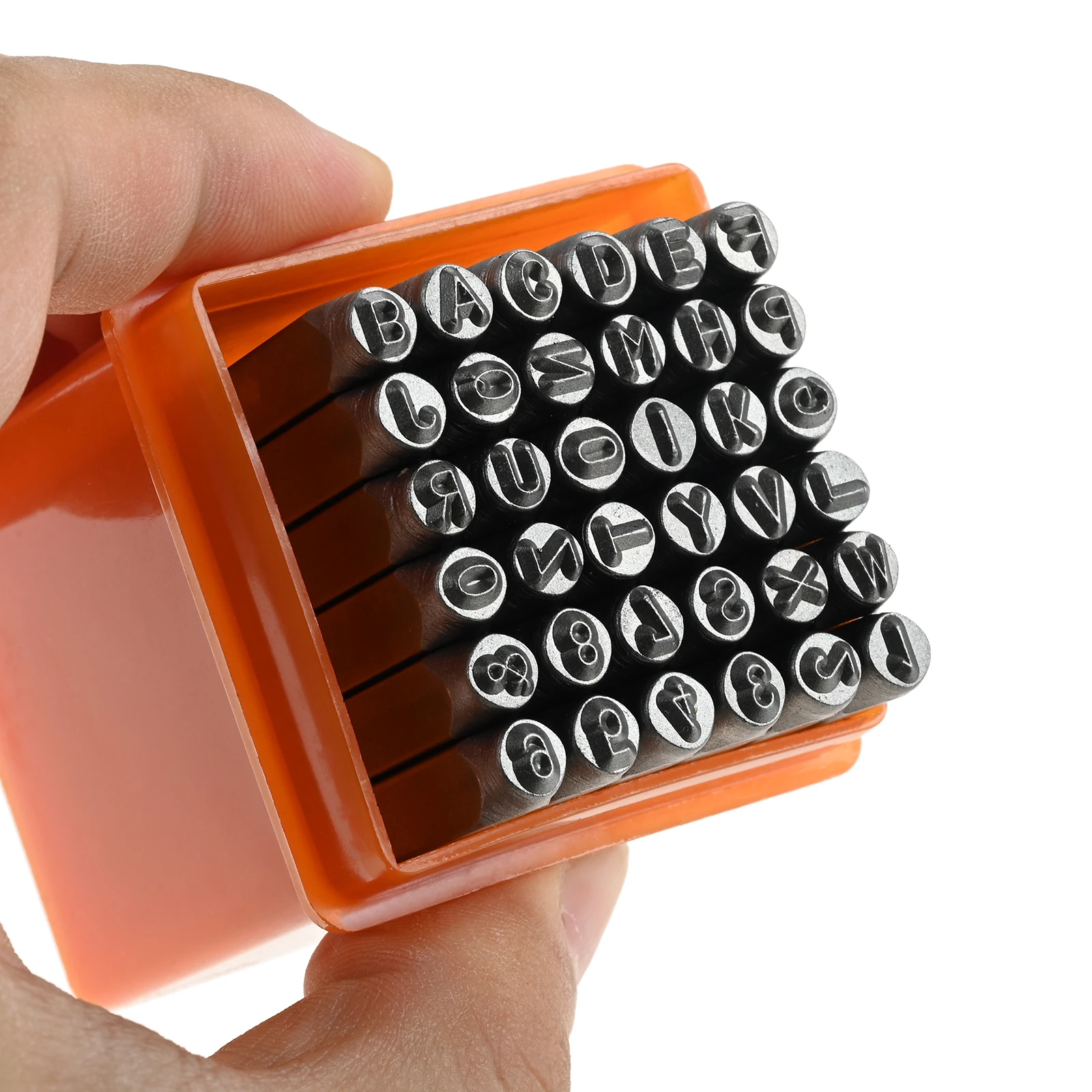 

37pcs Letter Stamps Punch Carbon Steel Stamping Kit A-Z & 0-9 & Heart Shape for DIY Carving Embossing on Metal Wood Leather 3mm