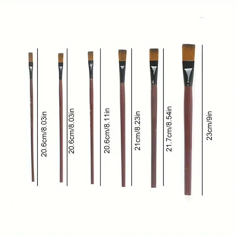 6-teiliges Nylon-Künstlerpinsel-Set – professionelles Set für Acryl-, Öl- und Aquarellmalerei, Kunstmalzubehör – Detail 3