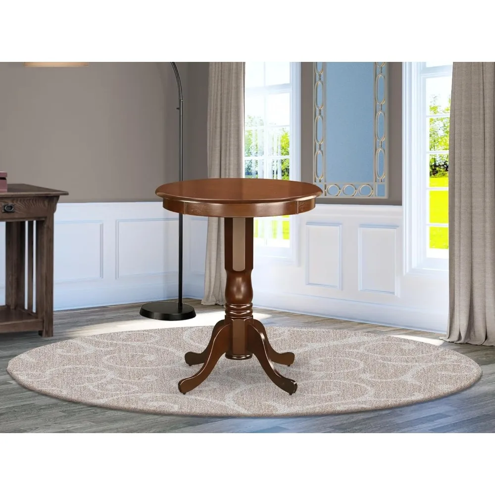 

Bar Table, Round Dining Table with Base, 30x30 Inches