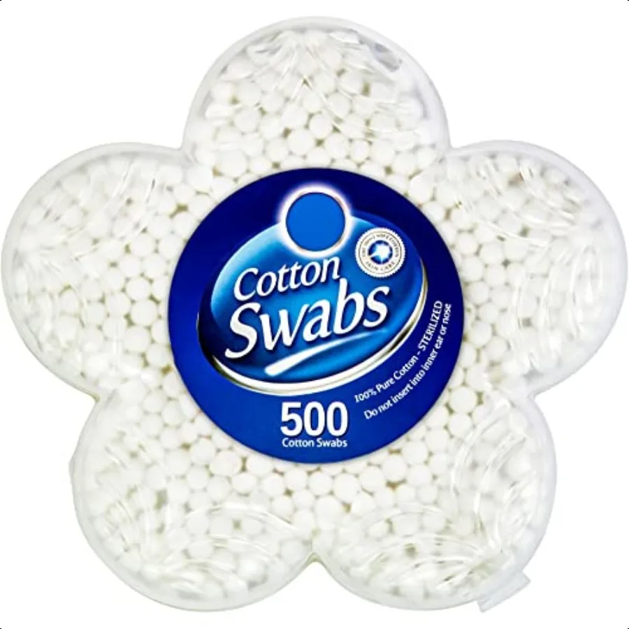 500 مسحة قطنية ذات رؤوس مزدوجة معقمة 100 قطن خالص Qtips لتنظيف مكياج المنزل وعناية الحيوانات الأليفة والطفل لون عشوائي 500 شركة