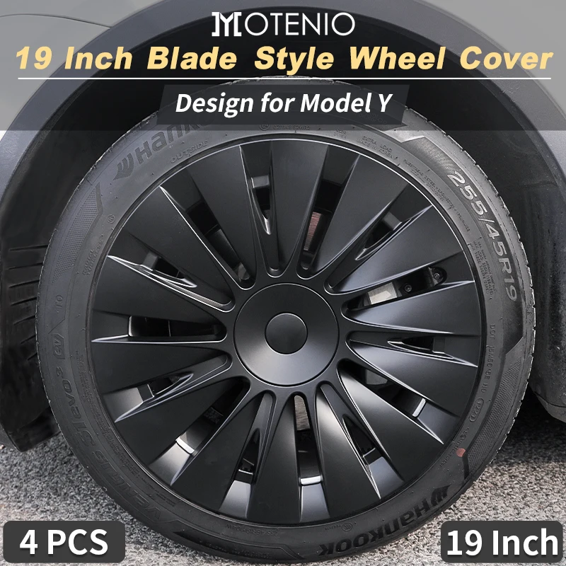 4 Stuks Wieldop 19 Inch Blade Wieldop Ontwerp Voor Tesla Model Y 2020-2024 Velg Cover Volledige cover Wiel Vervanging Accessoires