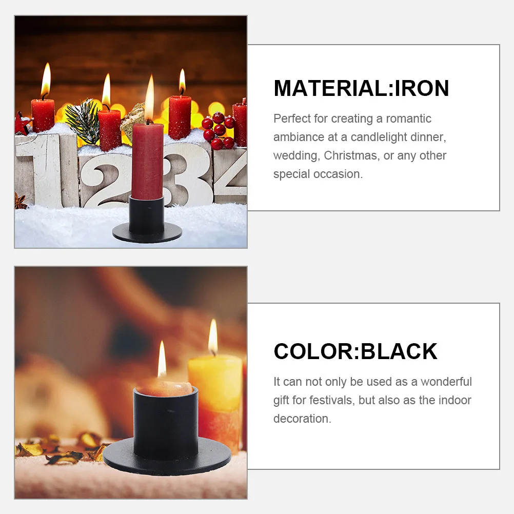 

4Pcs Metal Holders Vintage Iron Rustic Decorative Candlestick Stands for Wedding Party Home Decor Holder